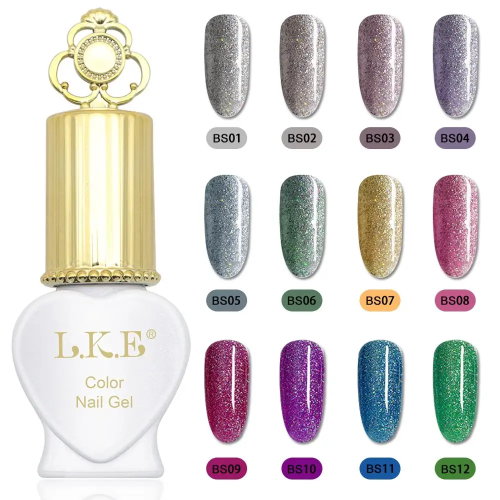Супер цветные гелевые краски Кристальный лак LKE для дизайна ногтей Блестящий