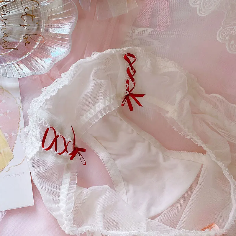 Японские белые розовые трусики кролики нижнее белье Для женщин стринги милое в