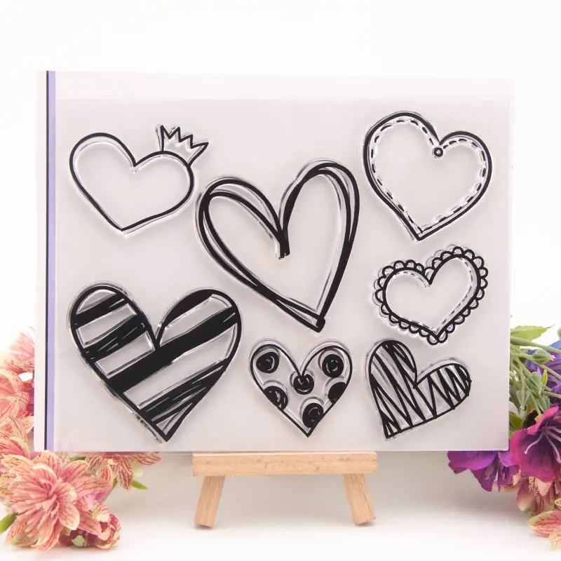 

Heart Love Clear Rubber Stamps for DIY Scrapbooking Card Making Album Photo Paper Crafts Handmade Template Decoration
