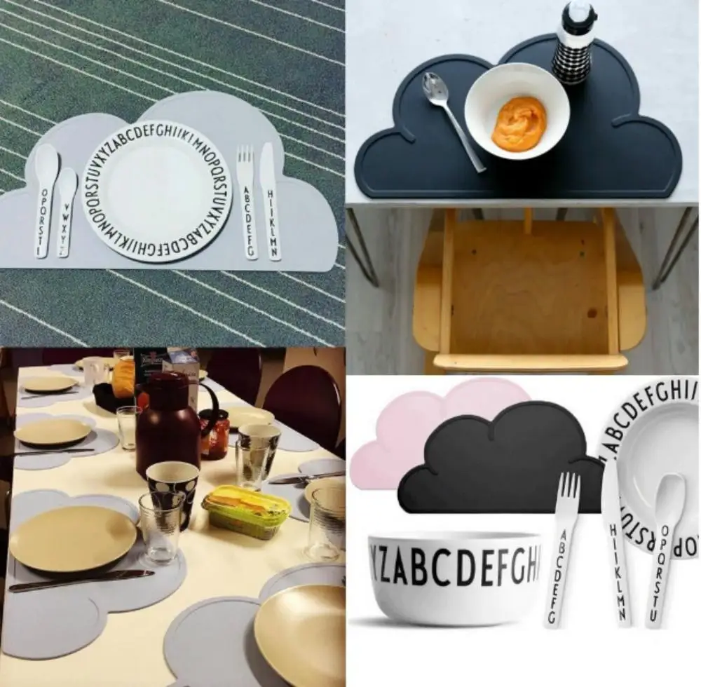 Силиконовый слой против скольжения Placemat-Eat на облаке для детей ясельного