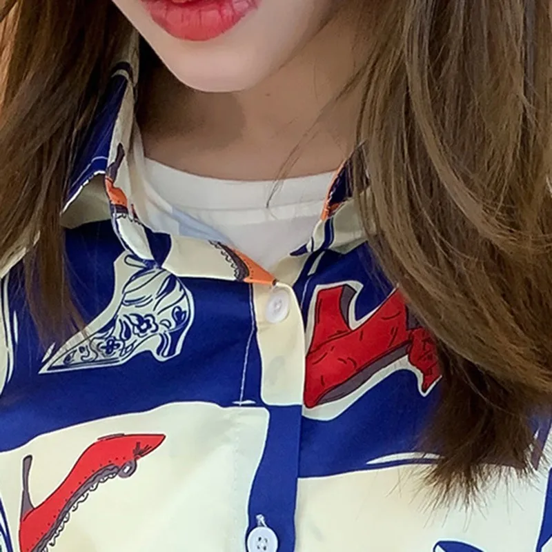 

Women Summer Blouse Beach Chiffon Loose Ladies Short Sleeve Korean Style Harajuku Casual Shirts