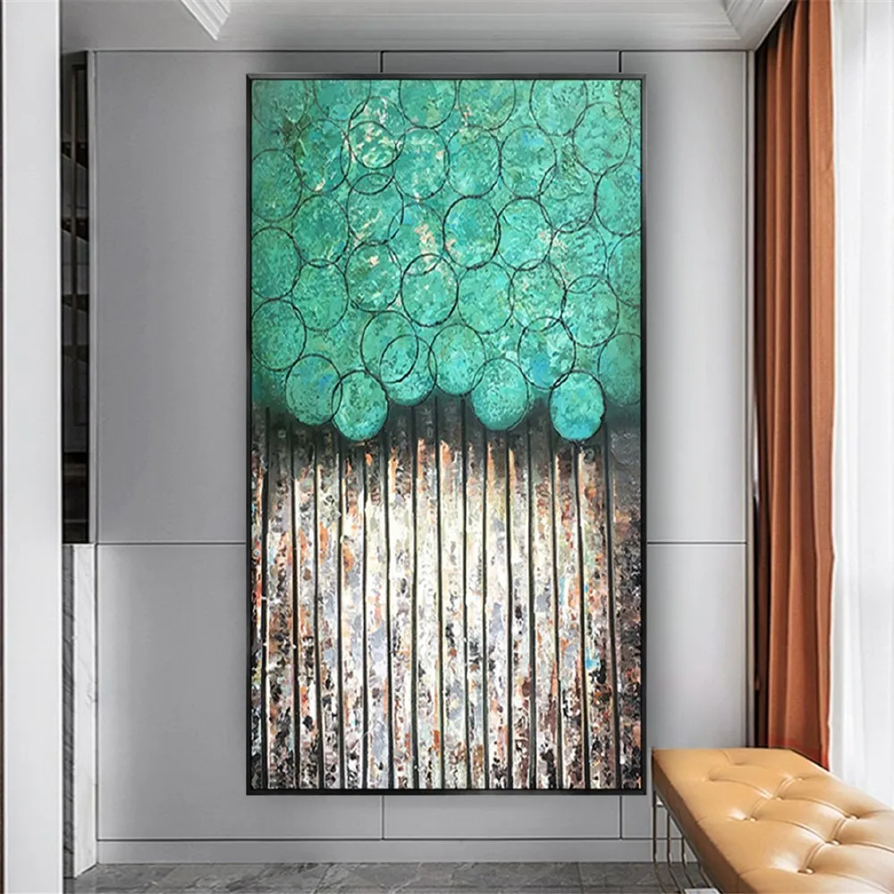 

large size abstract oil painting Hand Painted Modern Blue bloom Oil Painting on Canvas Picture For Living Room Decor Home Decor
