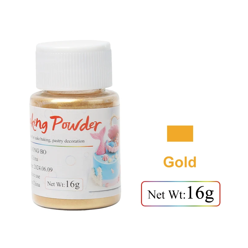 Пищевые блестящие напылением золотистого цвета Мульти-Цвет украшения торта