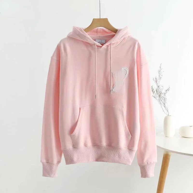

2021 AMI Big Love Embroidered Loose Hoodie 5 Colors Optional Hoodie French Popular AMIPAR Pullover Hoodie Ladies Hoodie