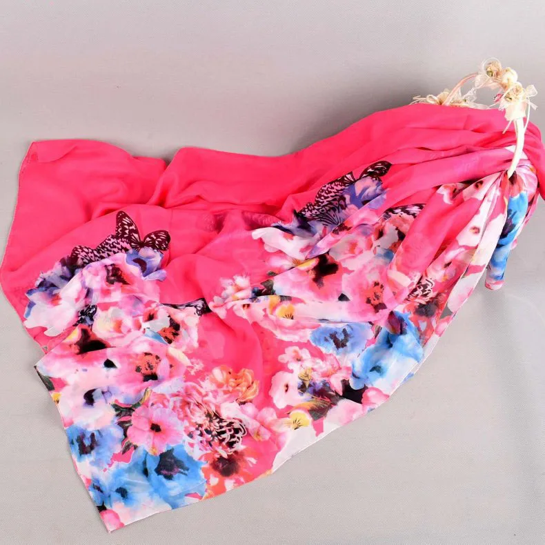 2020 200 см большой размер искусственная бабочка Шелковый квадратный хиджаб