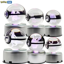 80mm Pokemon Pokeball Collect Crystal Ball Solid Ball Action Anime Figures Pikachu Mewtwo Pocket Monster One Piece Model Toy