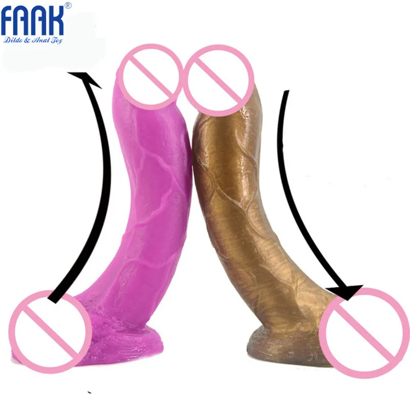 Фаллоимитатор с коричневой присоской FAAK силиконовый не вибрирующий женский