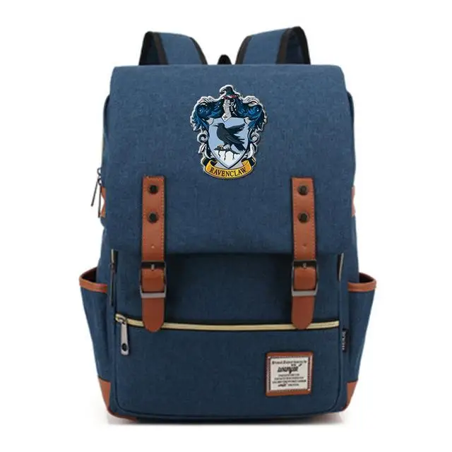 Волшебный Хогвартс Ravenclaw Слизерин Гриффиндор для мальчиков и девочек портфели для подростков школьные сумки холщовые женские сумки рюкзак мужской рюкзак - Цвет: 30