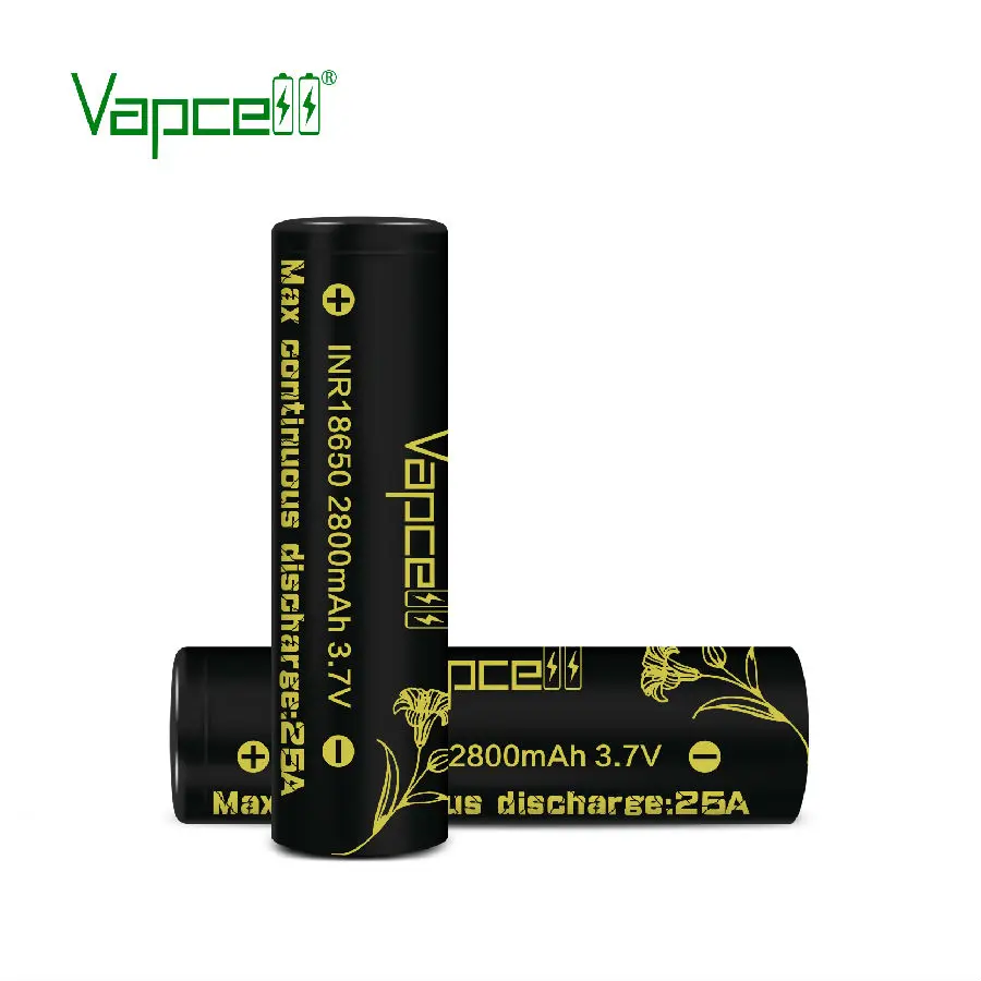 Бесплатная доставка 2 шт. перезаряжаемая литиевая батарея VAPCELL 18650 2800 мАч 25 А 3 7 в