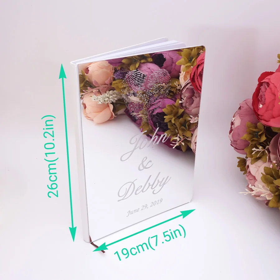 26 см X 19 Заказная Подпись Свадебная Гостевая книга с сердцем отпечаток пальца