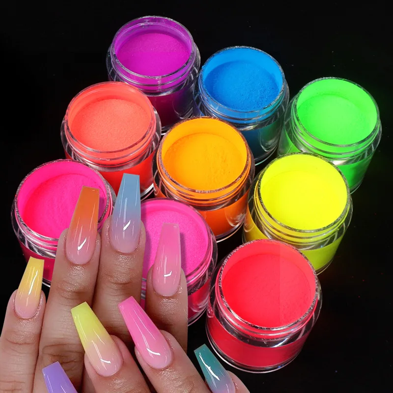 

Nail Acrylic Powder For UV Gel Polish Manicure Nail Art Decorations Polymer Builder Carving 3D Pattern Neon Pigment Powder Dust