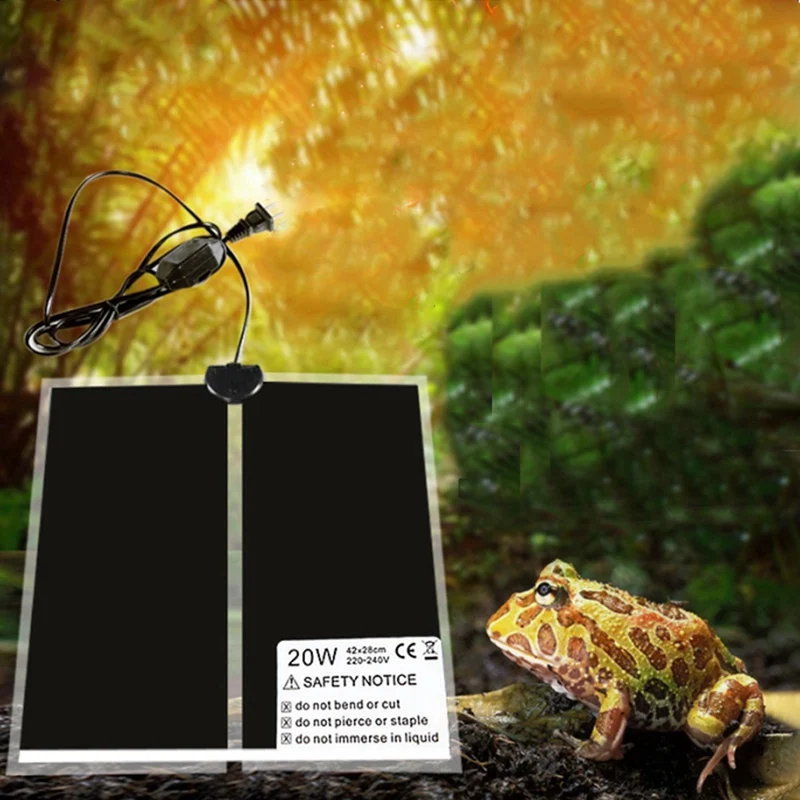 

5-28W Terrarium Reptiles Heating Mat Heating Warm Pad Adjustable Temperature Controller Incubator Mat Tools Pet Products