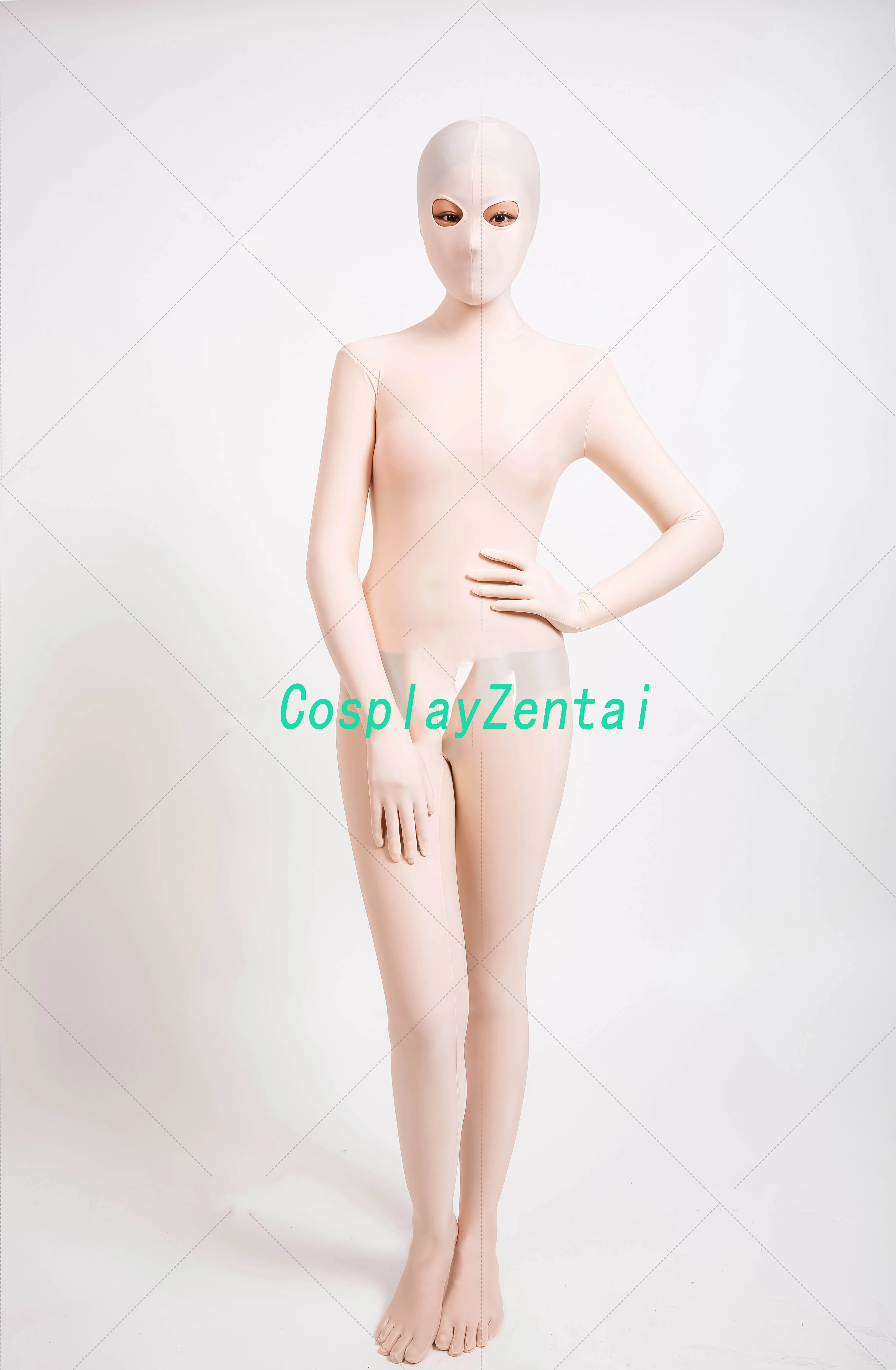 Hot Sale Light Flesh High Quality Spandex Zentai Bodysuits Halloween costumes with Toes Zentai Catsuit