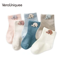 verauniquee childrens socks 3 pairslot newborn autumn winter cartoon socks for girls 1 year toddler cotton childrens sock