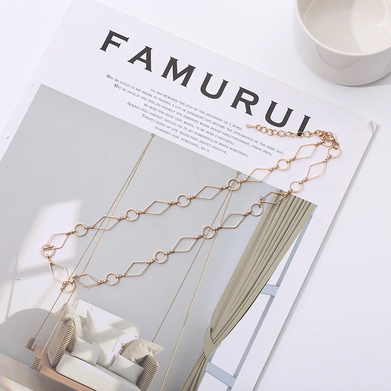 2019 стильное модное ожерелье геометрическое Очаровательное из меди ручной работы