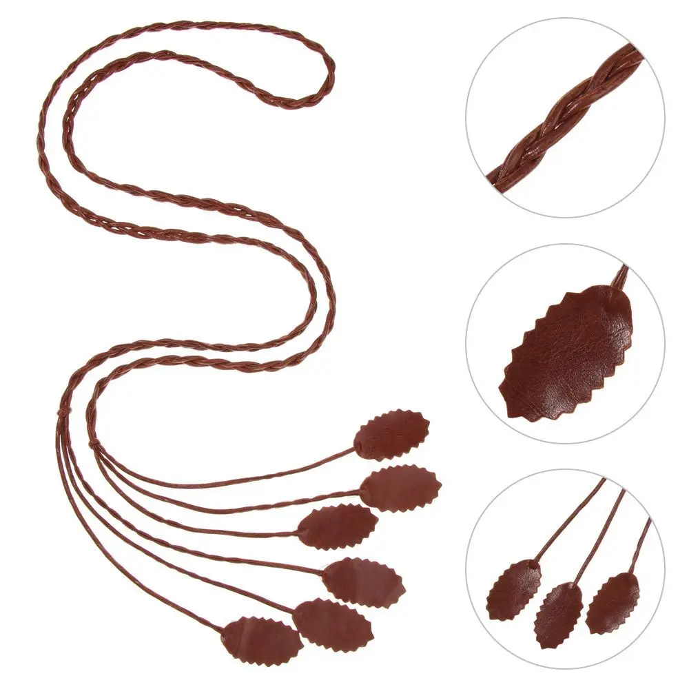 

Gift Thin Graceful Adjustable Braided Dress Strap Thin Belt Leaf Braided Belts