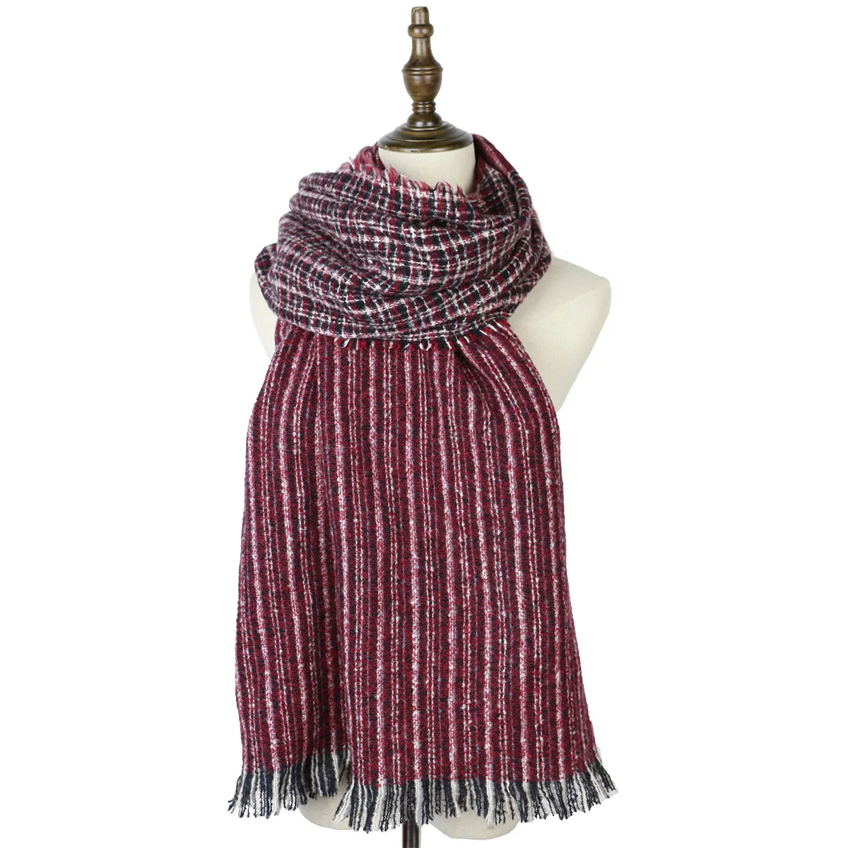 Зимние теплые шали шарфы длинные палантины мягкий пэчворк тканый палантин