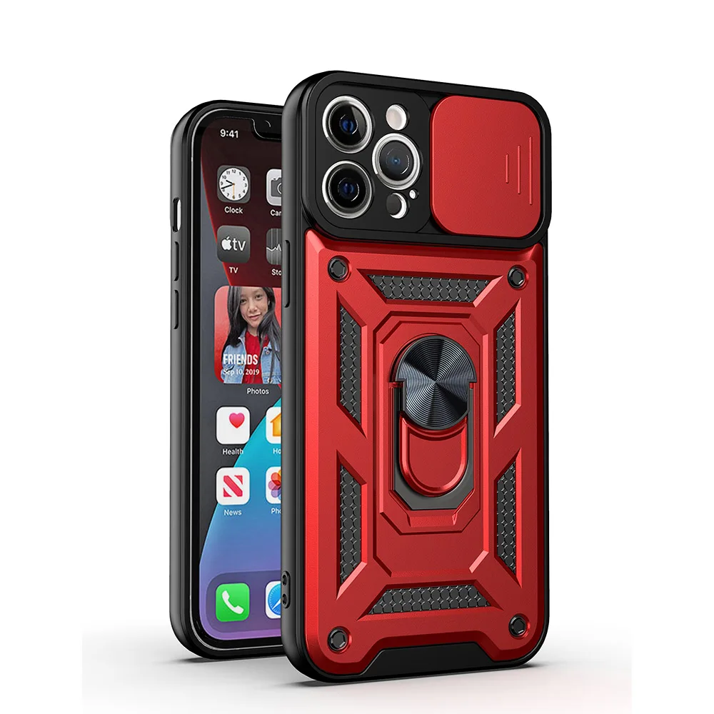 

Luxury Armor Magnetic Phone Case for IPhone 11 12 Pro XS Max Mini X XR SE 2020 7 8 Plus Ring Stand Camera Protection Back Cover