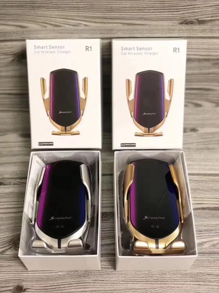 R1 Car Wireless Charger 10W  Infrared Sensor Automatic Clamping Fast Charging Phone Holder Support Qi for iphone 11 XS  Samsung