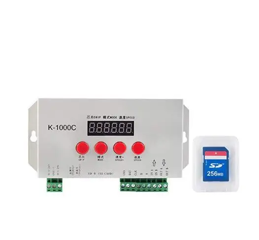 K-1000C K-1000C(T-1000S обновленный) 256 SD Card пиксели RGB полноцветный контроллер для WS2812B DMX512 ws2811 WS2801 LPD8806 APA102 светодиодные ленты - Цвет: K-1000C