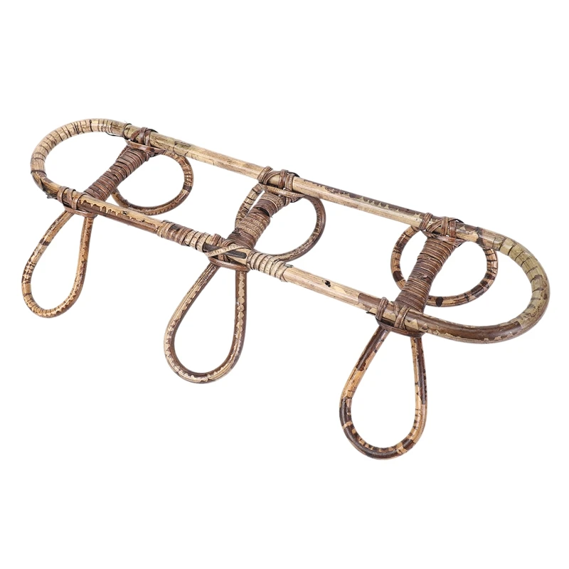 

Vintage Rattan Clothes Hanger Kids Garments Organizer Rack Children Hanger Kids Room Decoration Rattan Wall Hanger