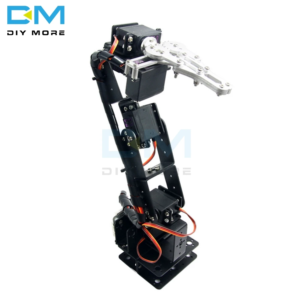 Aluminium Robot 6 DOF Arm Claw Mount Kit Mechanical Robotic Arm Clamp Claw Mount Electronice kit for Arduino DIY Robot Parts