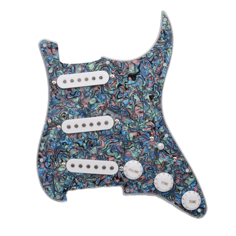 Многоцветная электрогитара Pickguard и белая SSH загруженная Предварительно