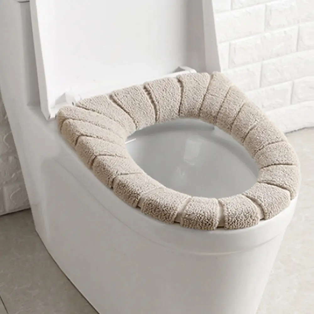 beige Универсальное мягкое моющееся бархатное Коралловое сиденье для унитаза, коврик для домашнего декора, коврик для унитаза, чехол для сиденья, грелка, крышка для унитаза, горячая распродажа - Цвет: beige