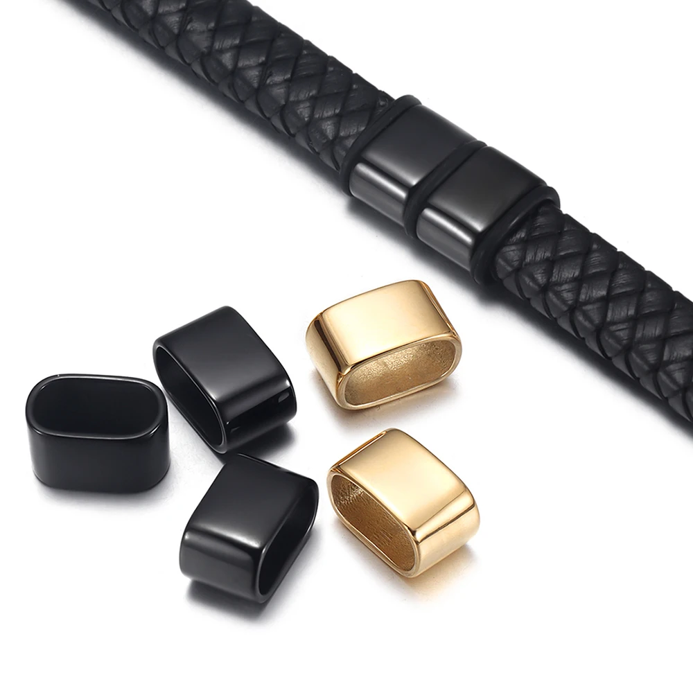 Бусины-слайдеры из нержавеющей стали с большим отверстием для браслетов