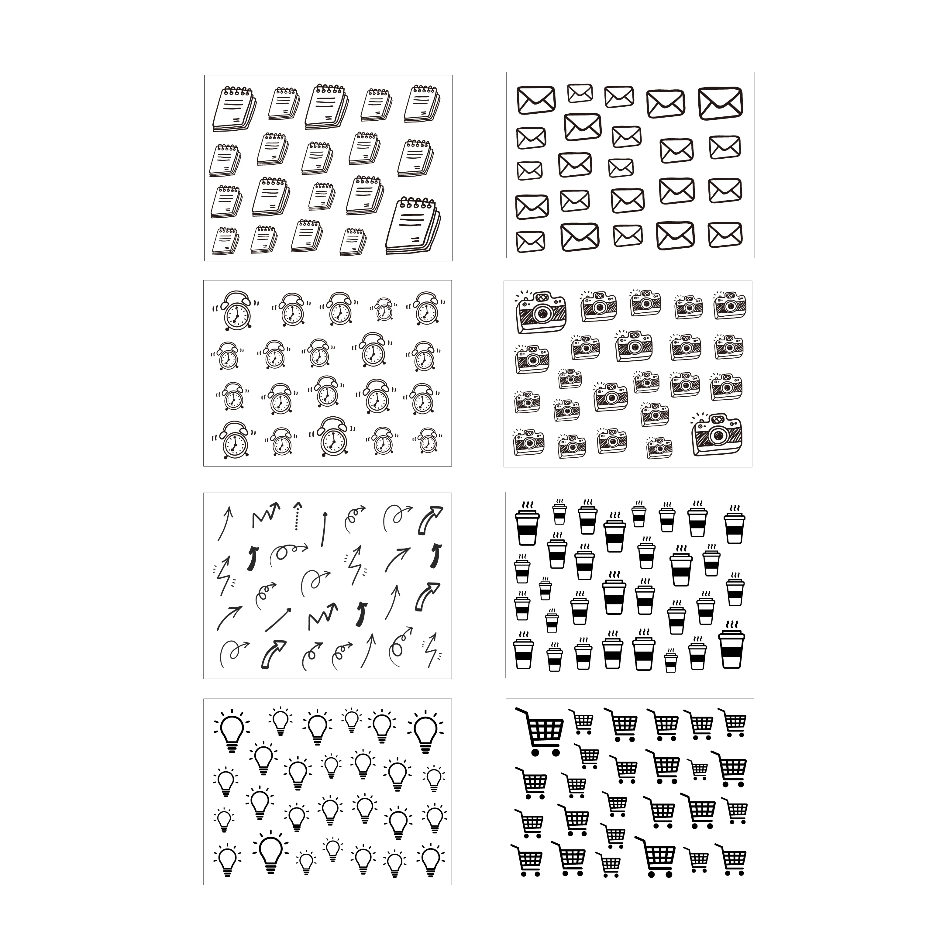 Наклейки иконы основные 8 шт. ефемеры самоклеящиеся наклейки для рукоделия