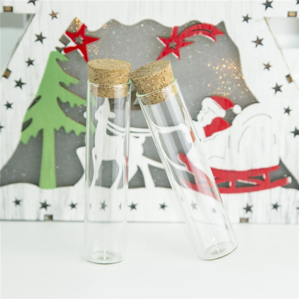 100 шт. 13 мл маленькие Стекло контейнер с пробковой подошве Crystal Clear Мини