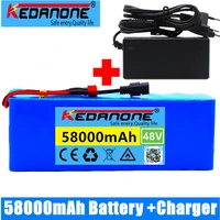 48v lithium battery 48v 58ah 1000w 13s3p lithium ion battery pack for 54 6v e bike electric bicycle scooter with bms chargers