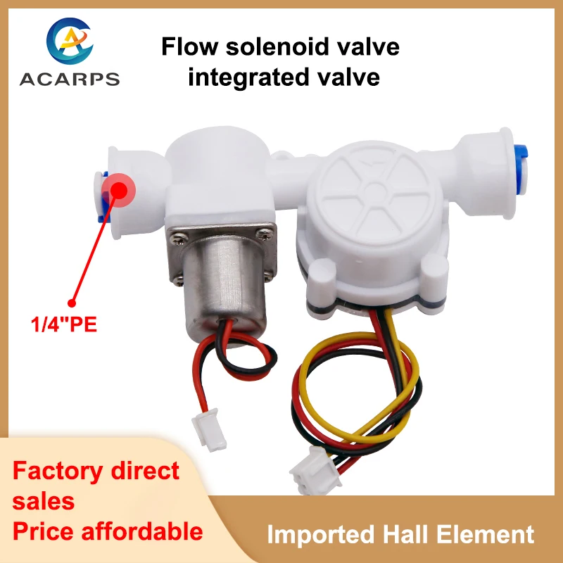 

1/4" Water Flow Sensor With Electromagnetic Pulse Valve 1.75MPa PE Pipe Flow Solenoid Valve Integrated Valve DC1.8~5V