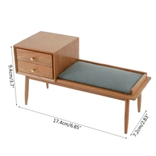 1:6 Scale Mini Drawer Stool Model Dollhouse Furniture Miniature Accessories Living Room Bedroom Doll House Decor DIY Toy