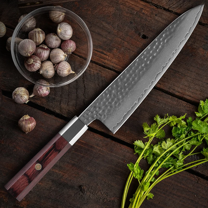 8 дюймов японский нож шеф-повара 67 слой стали кованые Дамасские Ножи инструмент
