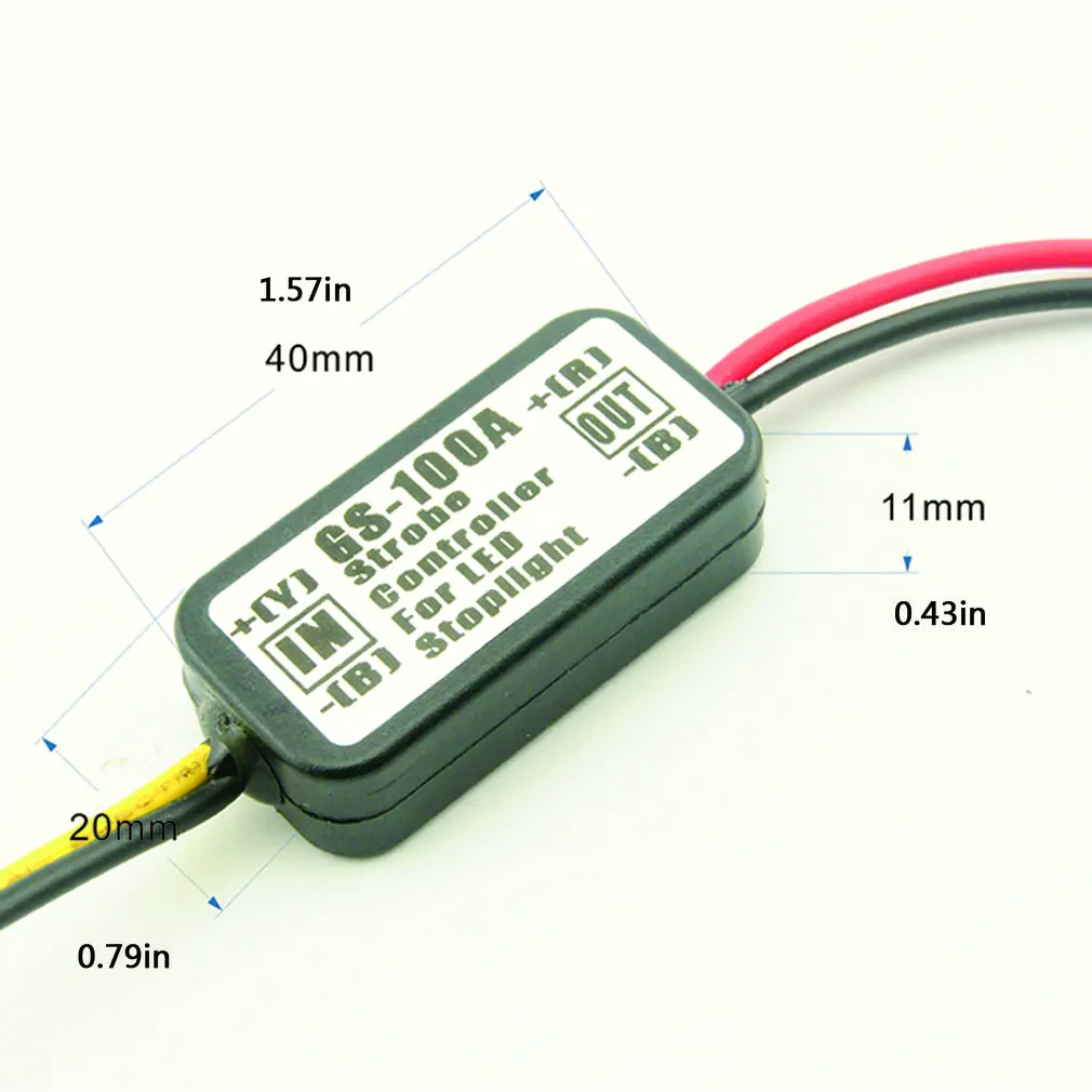 

New GS-100A Super Bright Portable Size Car Motorcycles LED Brake Stop Light Strobe Flash Flashing Controller Box