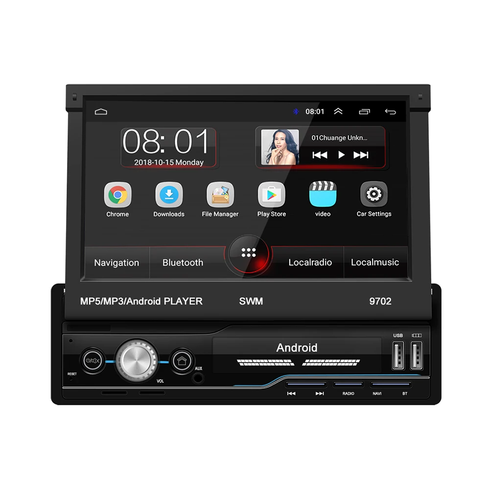 7 дюймовый автомобильный радиоприемник Android 8 1 GPS навигация Wifi USB зарядка Din HD