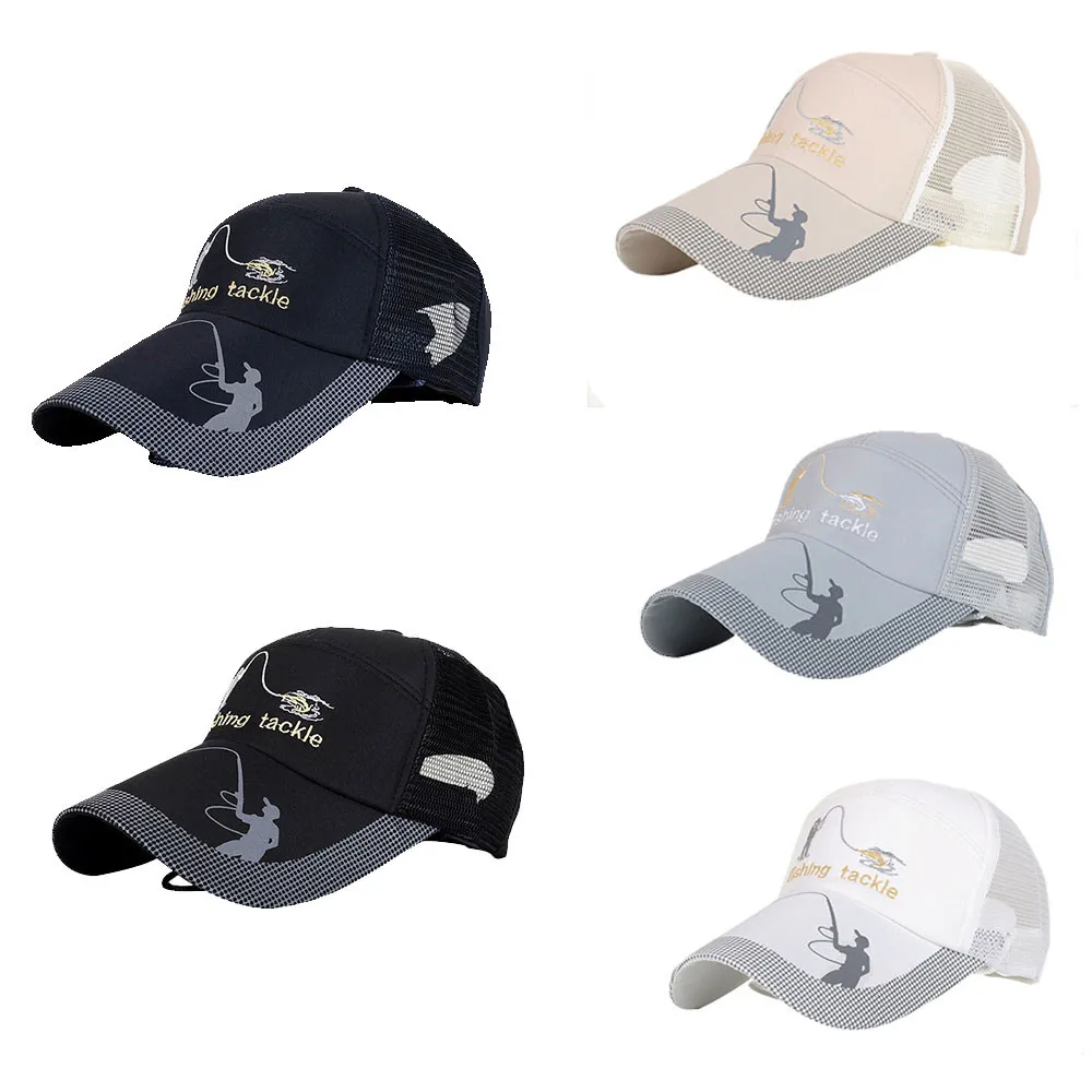 

Mesh Fishing Caps Adjustable Sports Sun Visor Hat Unisex Fishing Multifunction Cap Canvas Sun Protection