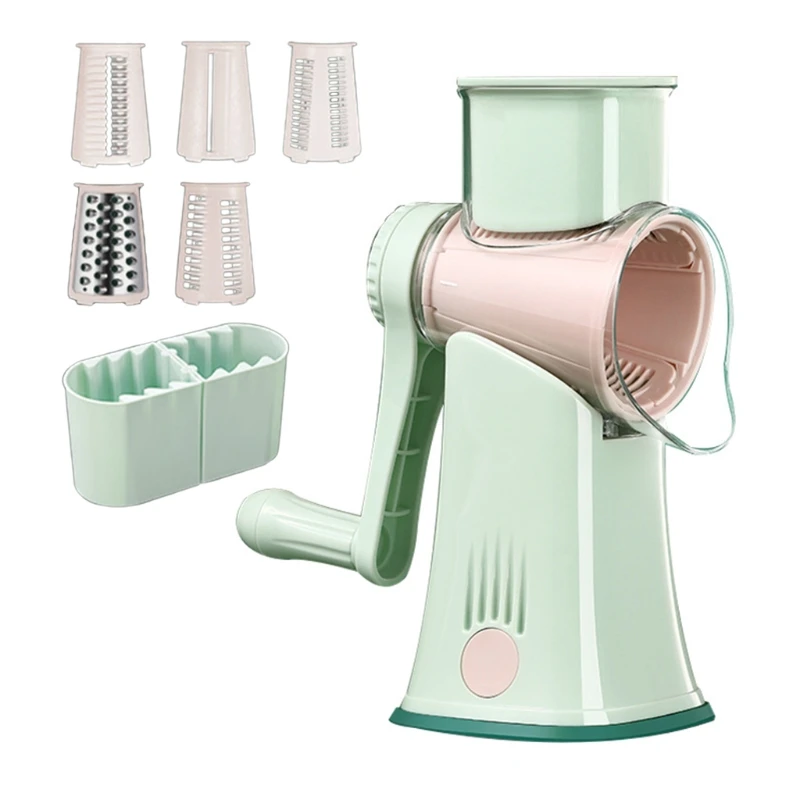 

Rotary Cheese Grater Hand Crank Turns Chopper Kitchen Gadgets Stainless Steel Blades Potato Slicer Shredder Grinder