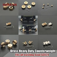 heavy brass counterweight steering knuckles wheels differential cover hex for 124 rc crawler axial scx24 axi90081 upgrade