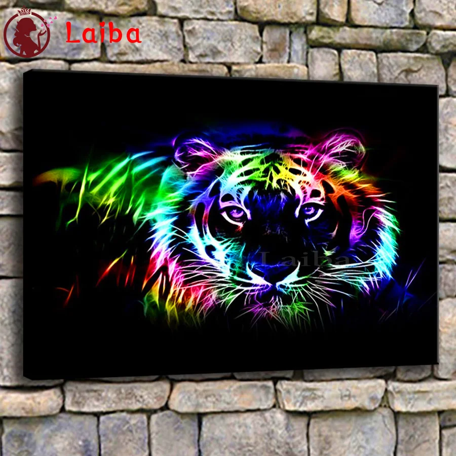 

Neon Rainbow Tiger painting 5 d diamond mosaic For Living Room Home Decor diamond Painting embroidery diamond mosaic 5D icon