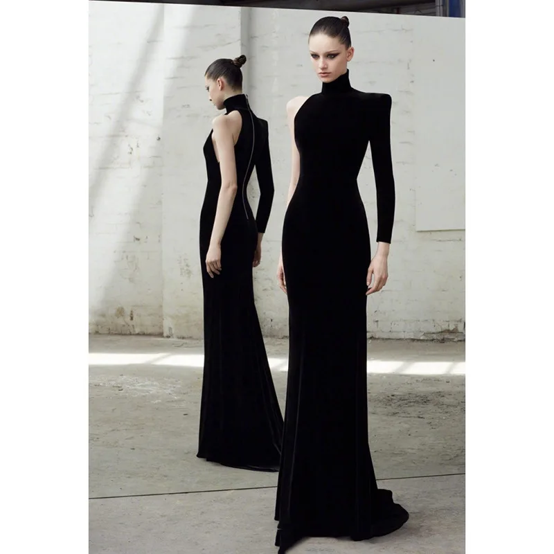 2021 бретель через одно плечо пикантные вечерние платье для женщин с длинным
