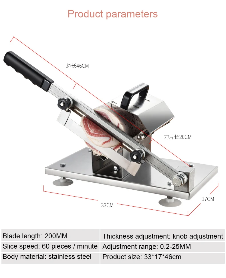 Slicer Bone Cutting Machine Meat Minced Lamb Meat Slicer Chicken Duck Fish Stainless Steel Commercial Household