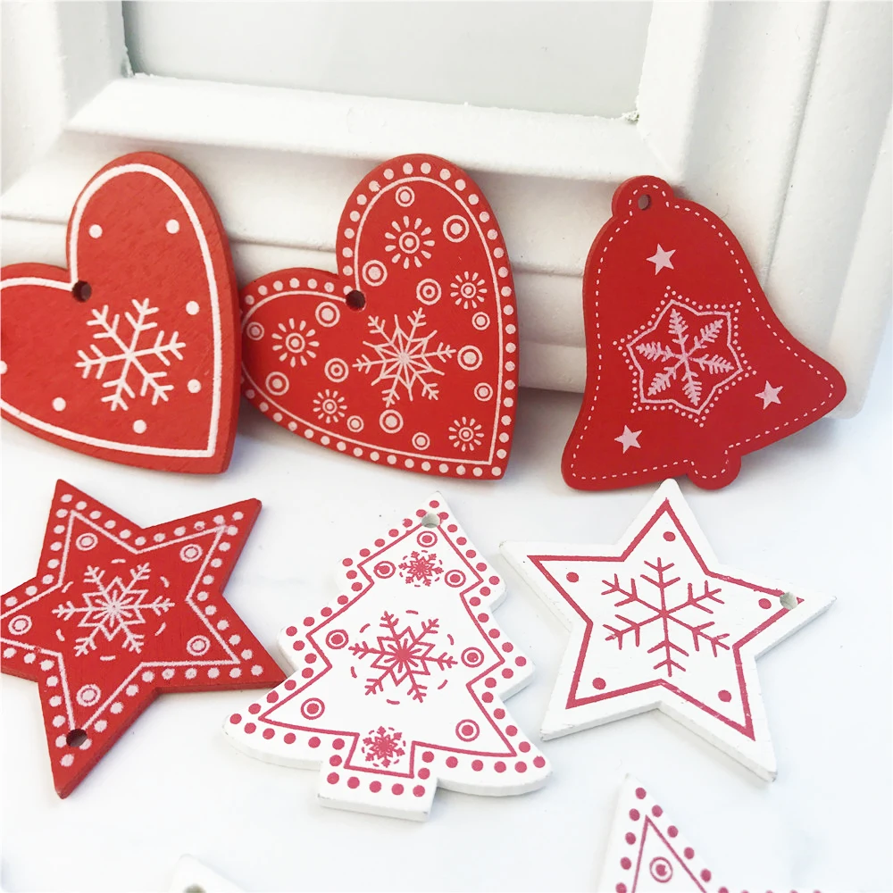 10 шт. Новогодняя натуральная Деревянная Рождественская елка орнамент деревянные