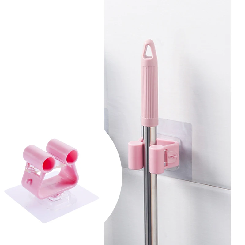 

Настенный держатель для швабры с двойной пряжкой, вешалка для щетки и метлы, стеллаж для хранения, органайзер для ванной, держатель, аксессу...