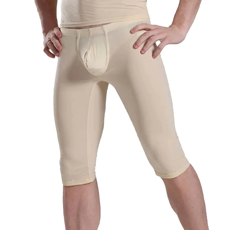 Пикантные прозрачные мужские капри удобные шелковые трусы с низкой талией и