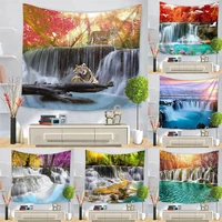 beautiful scenery tapestry waterfall print wall tapestry polyester fabric home decor wall hanging big couch blanket