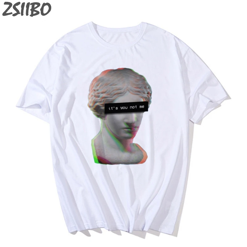 Футболка мужская в стиле Харадзюку смешная тенниска с принтом статуи