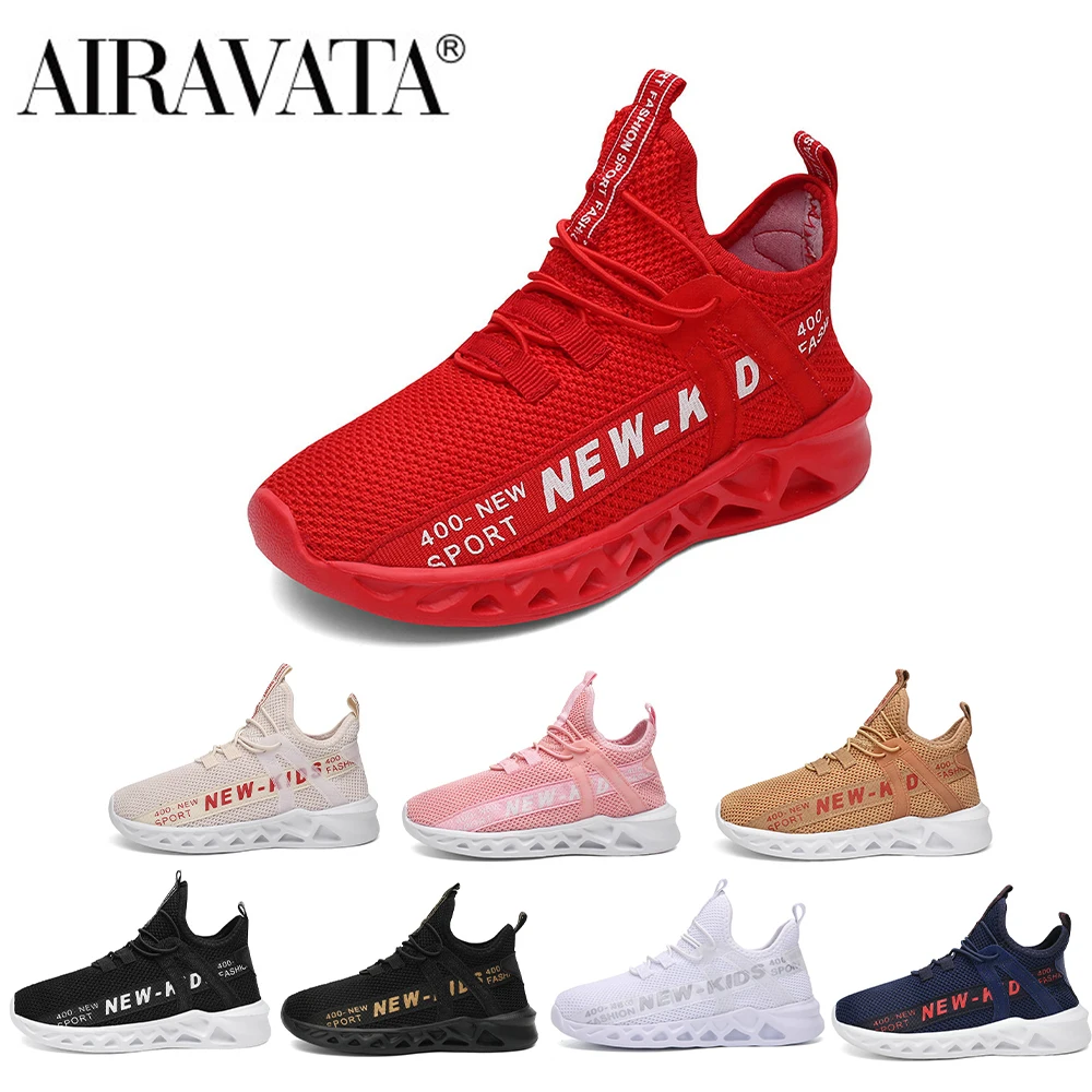 

Кроссовки Airavata для мальчиков, новинка 2021, детские кроссовки для бега, детская спортивная легкая летняя вязаная однотонная обувь для детей