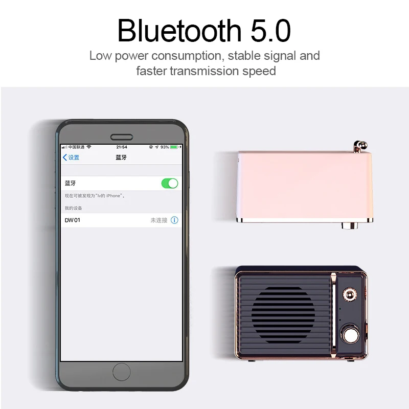 

New Portable Mini Retro Bluetooth 5.0 Speaker Stereo Subwoofer Portable Mobile Phone Outdoor Wireless Mini Bluetooth Speaker
